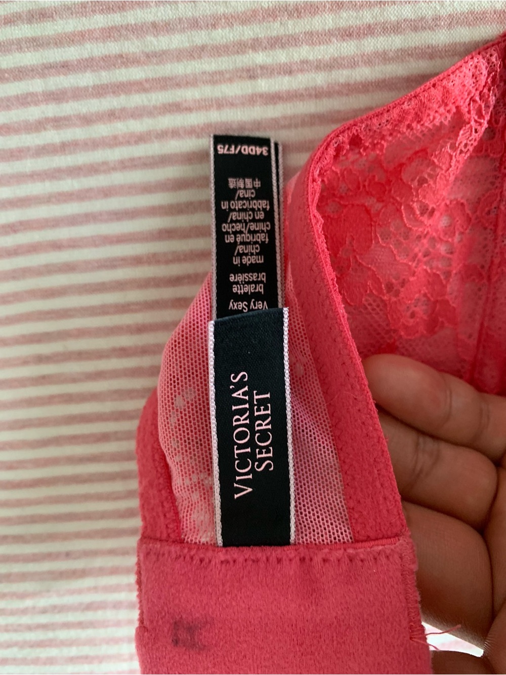 Victoria's Secret Coral Lace Halter Bandeau Bralette - Picture 6 of 11